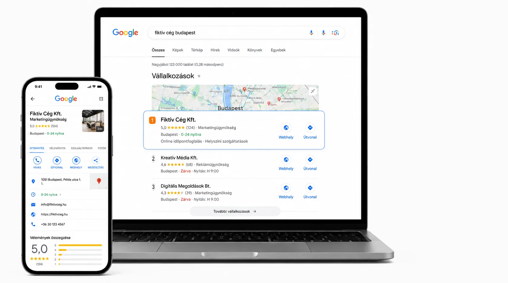 Google Cégem profil